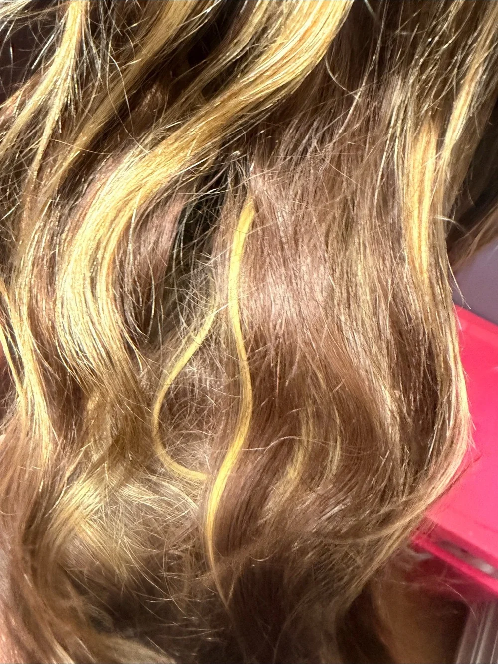 Stylish Brown Wig with Golden Blonde Highlights - Women Hair synthetic